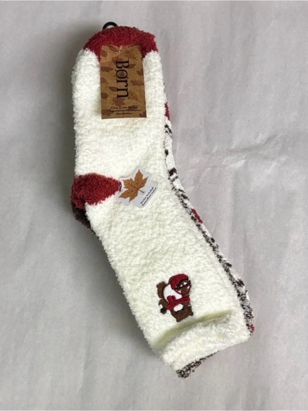 New Born Socks Women’s 4 Pair Fall Fuzzy Plush Cozy Crew Sock Casual Soft Active